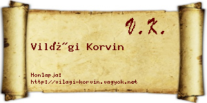 Világi Korvin névjegykártya